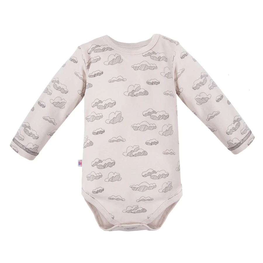 Set with bodysuit and beige cloud print pants