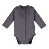 Set with wrap bodysuit and graphite ribbed pants