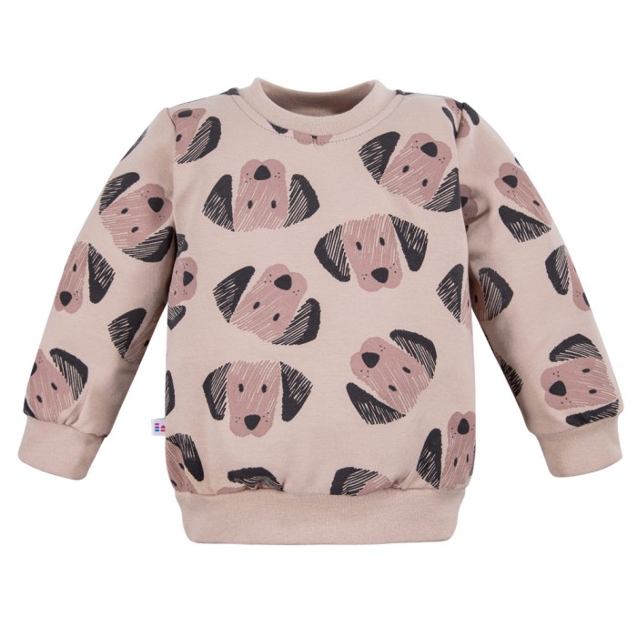 Beige sweatshirt and puppy print pants set