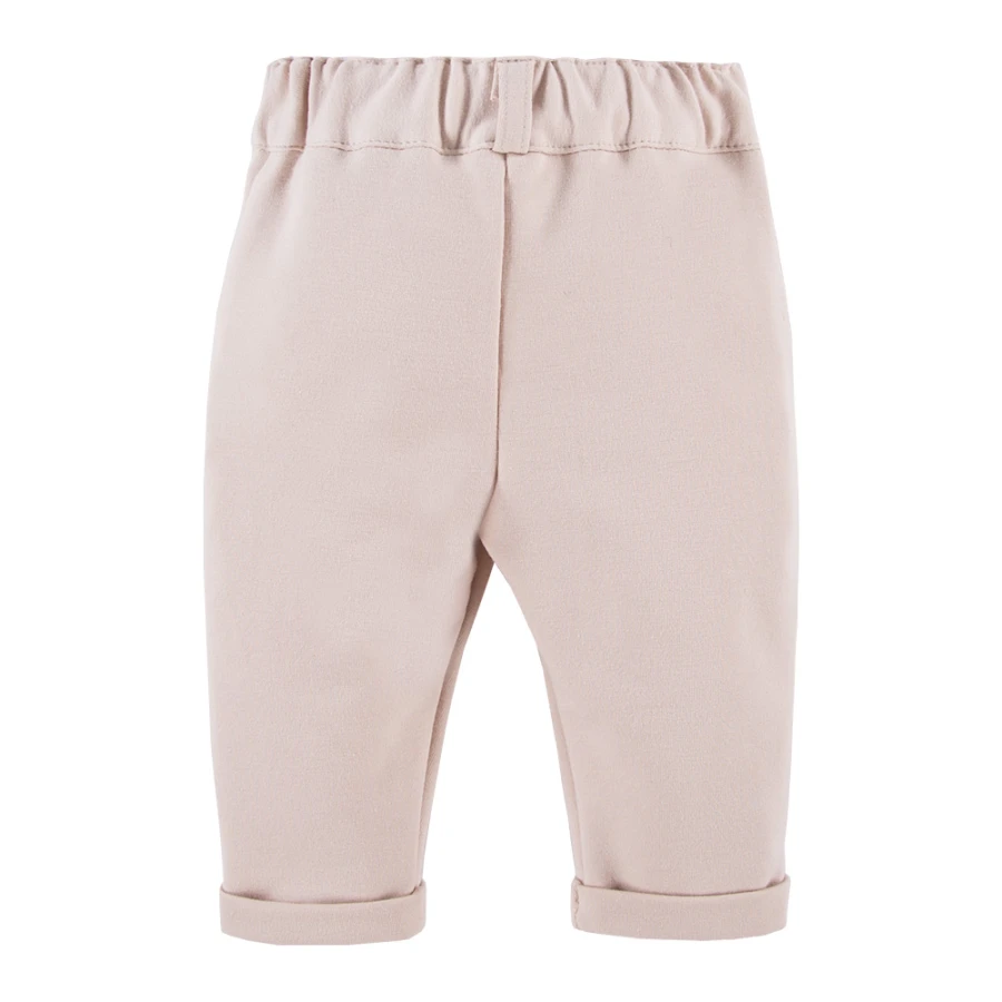 White shirt bodysuit and beige elegant pants set