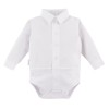 White shirt bodysuit and elegant grey pants set