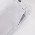 White shirt bodysuit, grey elegant trousers and navy blazer set