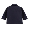 White shirt bodysuit, navy elegant trousers and navy blazer set