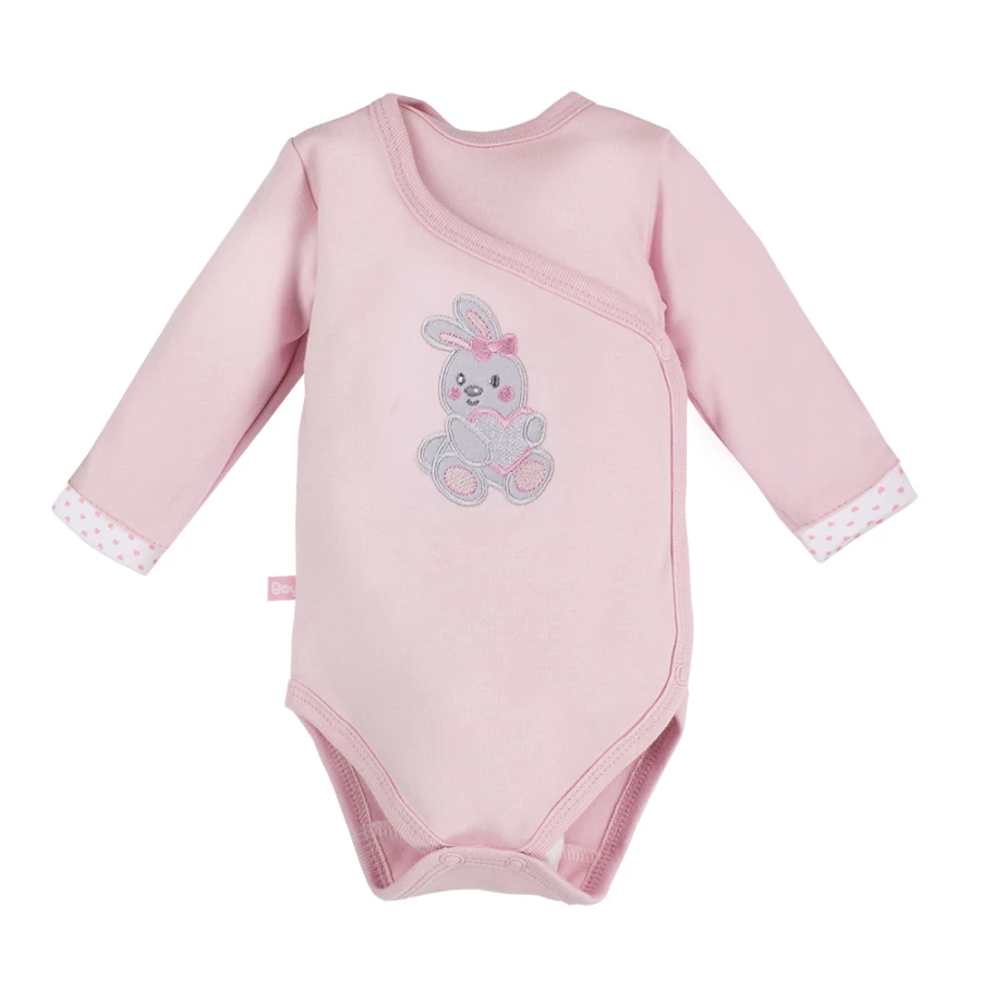 Růžový set body, overal, polodupačky a čepičky