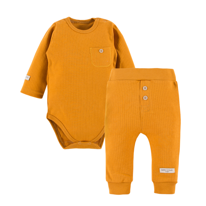 Honey ribbed baby bodysuit and leggings set