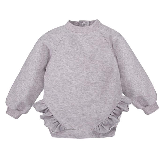 Grey ribbed leggings and ruffle sweatshirt set