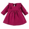 Burgundy dress with ruffles and bow headband set