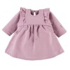 Dress with ruffles and bow headband set purple
