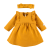 Honey dress with ruffles and bow headband set