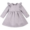 Dress with ruffles and bow headband set grey