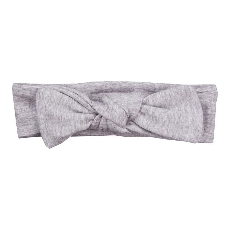 Dress with ruffles and bow headband set grey