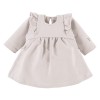Dress with ruffles and bow headband set beige