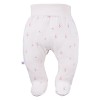 Baby set: bodysuit, footed pants, hat and floral cream sleepsuit