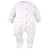 Baby set: bodysuit, footed pants, hat and white sleepsuit with blue balloons