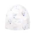 Baby set: bodysuit, footed pants, hat and white sleepsuit with blue balloons