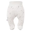 Baby set: bodysuit, footed pants, hat and ecru sleepsuit with stars