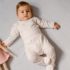 Baby set: bodysuit, footed pants, hat and ecru sleepsuit with stars
