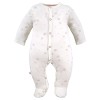 Baby set: bodysuit, footed pants, hat and ecru sleepsuit with teddy bears