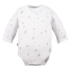 Baby set: bodysuit, footed pants, hat and white sleepsuit with leaf pattern