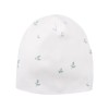 Baby set: bodysuit, footed pants, hat and white sleepsuit with leaf pattern
