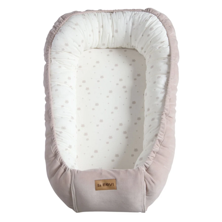 Baby nest beige with teddy bears 90x50 cm