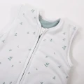 White baby sleeping bag with leaves