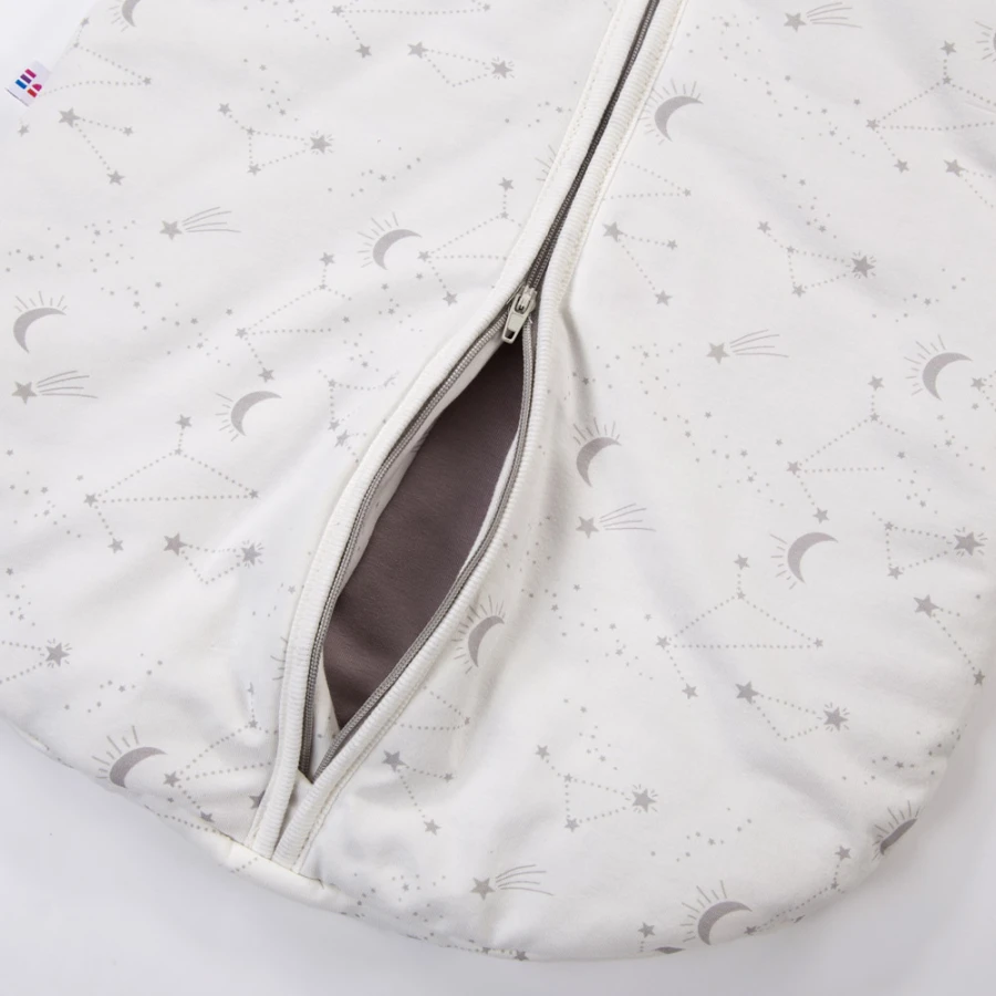 Ecru baby sleeping bag with stars 0.5 TOG