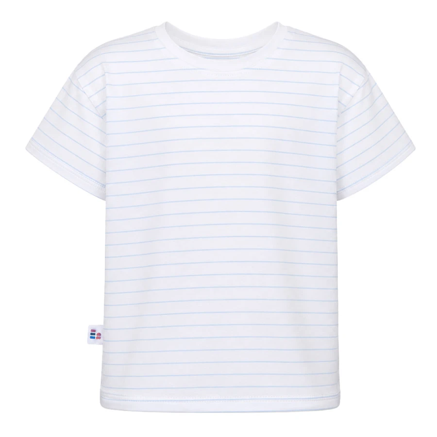 Children's T-shirt white with blue stripes