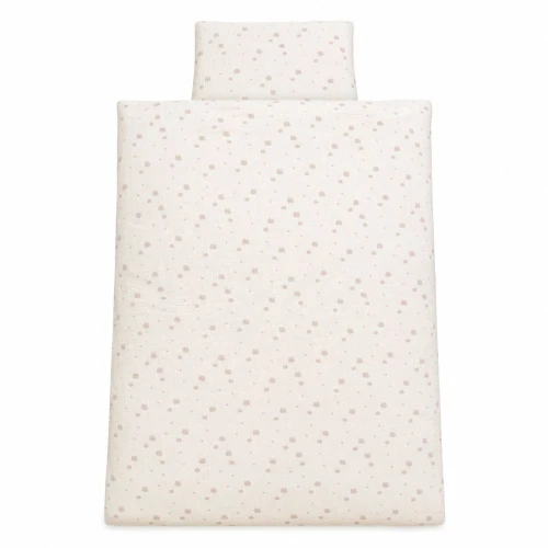 Muslin bedding set with filling beige with bear motif