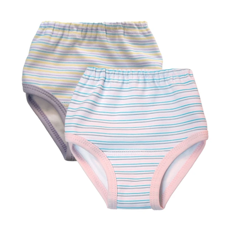 2-pack girls cotton briefs striped purple/pink