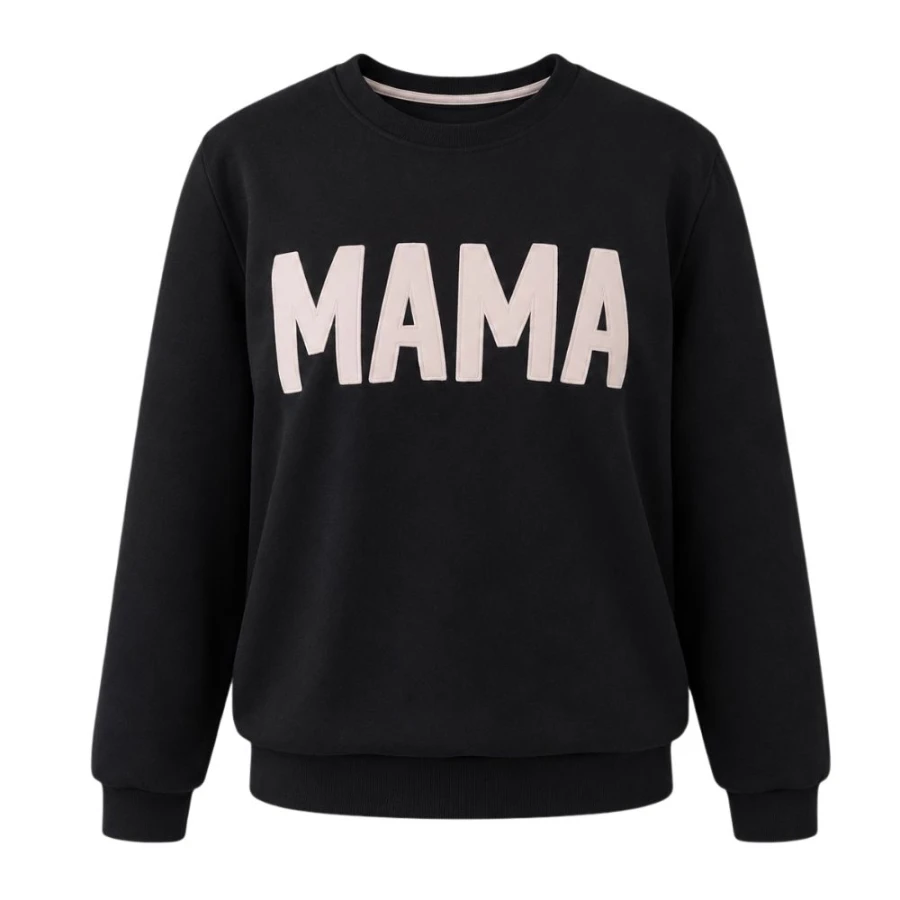 Bluza z napisem MAMA czarna