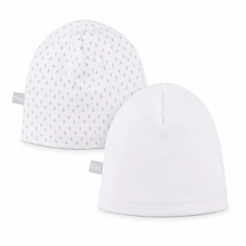 2-pack baby hat white