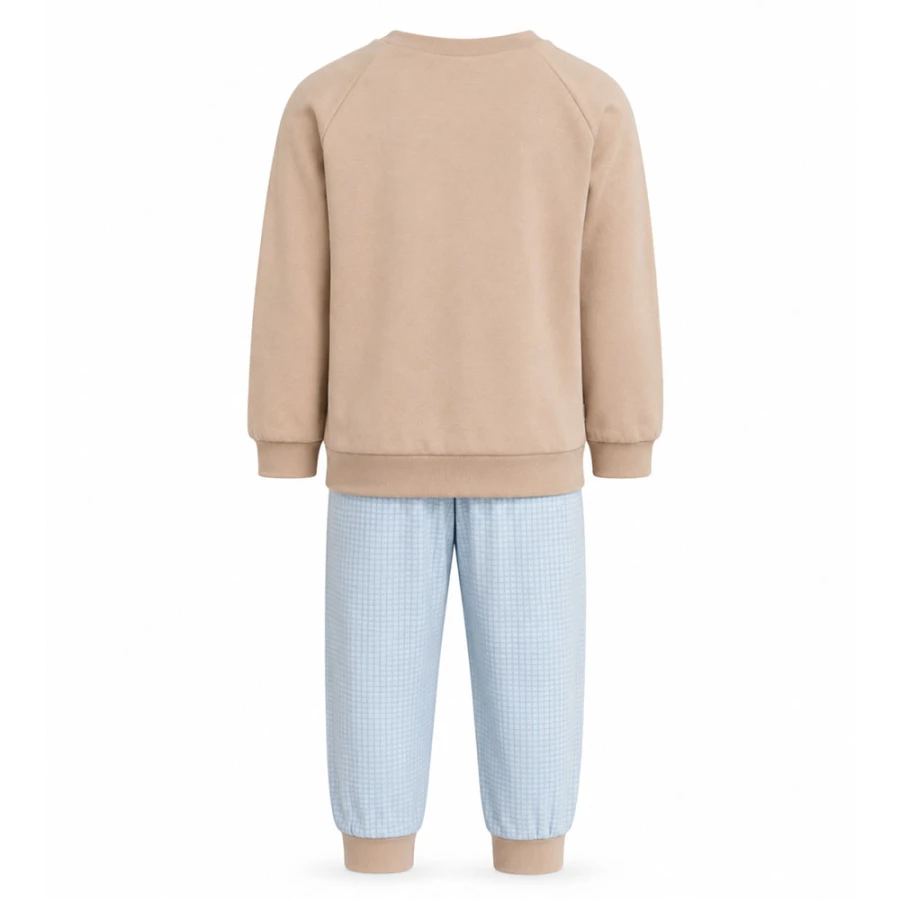 Beige children's bear pajamas