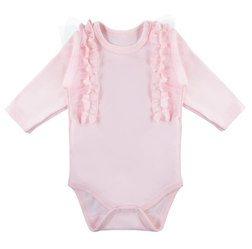 Dívčí body s tylem PEONY světle růžové