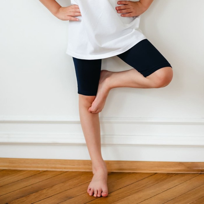 Black basic children's cycling shorts