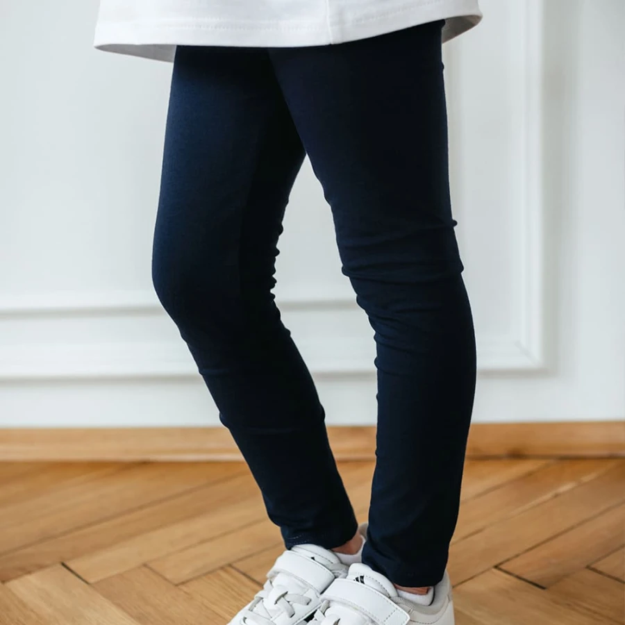 Navy blue basic children's leggings