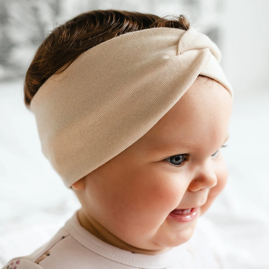 Light beige basic girls’ headband