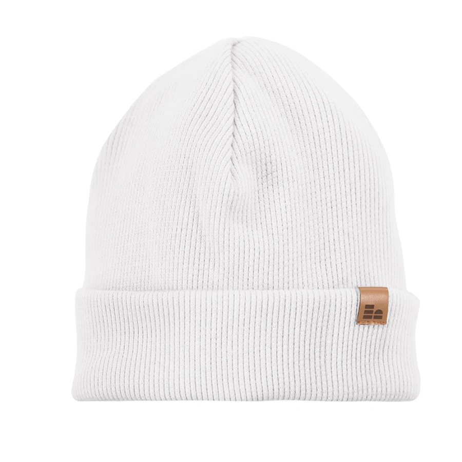 White ribbed children’s hat and snood set