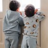 Blue children's sweatshirt with hedgehog print