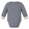 Grey baby bodysuit with long sleeves and hedgehog print