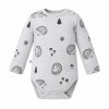 Grey baby long sleeve bodysuit with hedgehog print