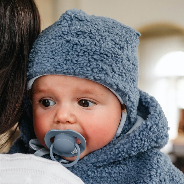 Blue sherpa baby hat