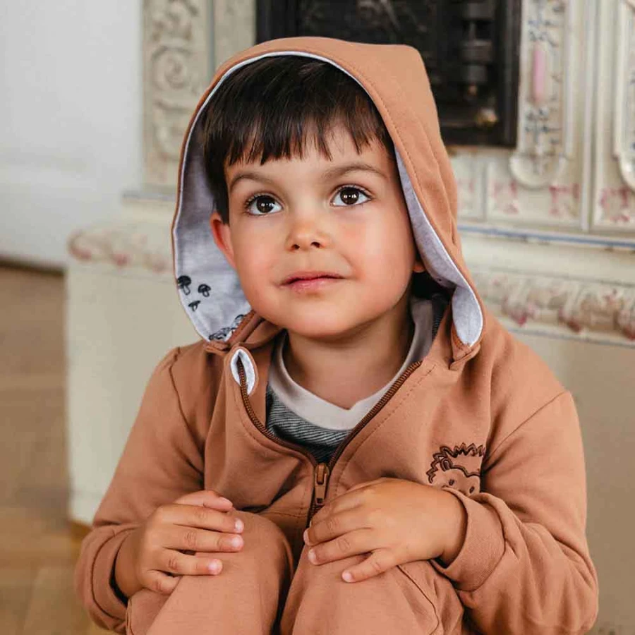 Brown children's tracksuit with embroidery