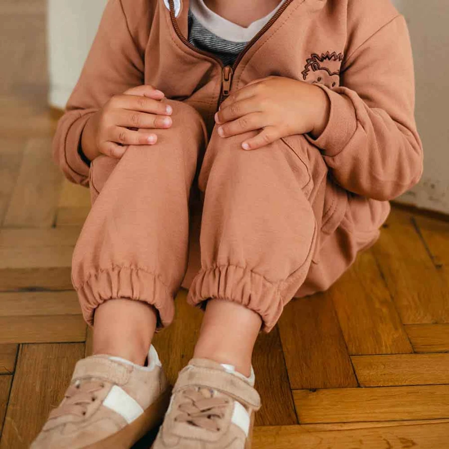 Brown children's tracksuit with embroidery
