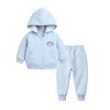 Blue children's tracksuit with hedgehog embroidery