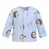Blue baby wrap shirt with hedgehogs