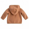 Brown children's fleece jacket with hedgehog embroidery