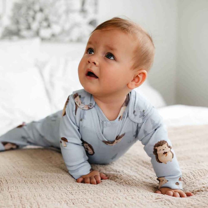 Baby sleepsuits with hedgehogs
