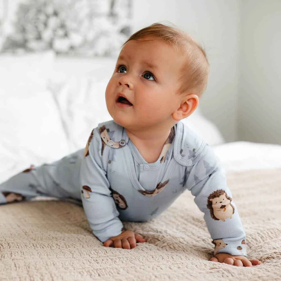 Baby sleepsuits with hedgehogs