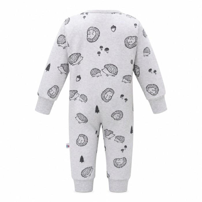 Baby sleepsuit with hedgehog print